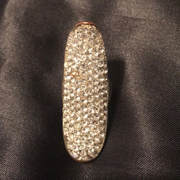 Long Rhinestone Statement Ring - Picture 3 of 6
